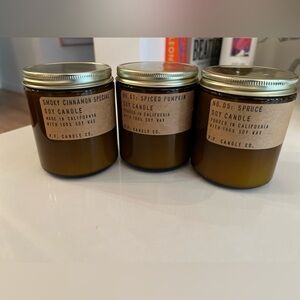 P.F. Candle Spruce, Smoky Cinnamon Special, Spiced Pumpkin Lot